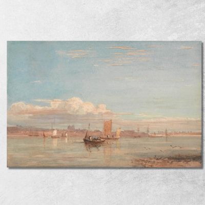 Greenwich Hospital From Woolwich Reach David Cox dcx19 canvas print 