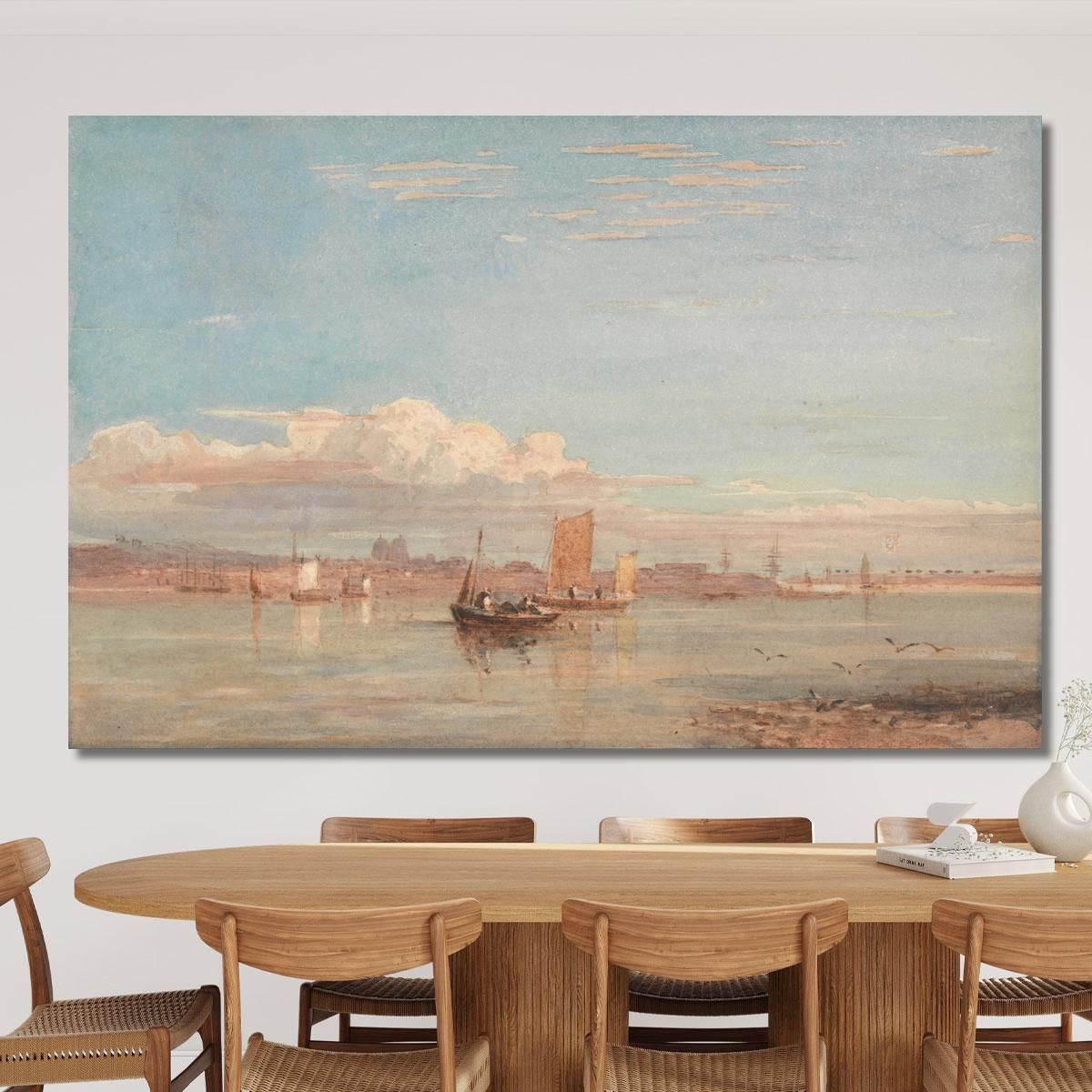 Greenwich Hospital From Woolwich Reach David Cox dcx19 canvas print 