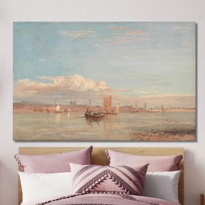 Greenwich Hospital From Woolwich Reach David Cox dcx19 canvas print 
