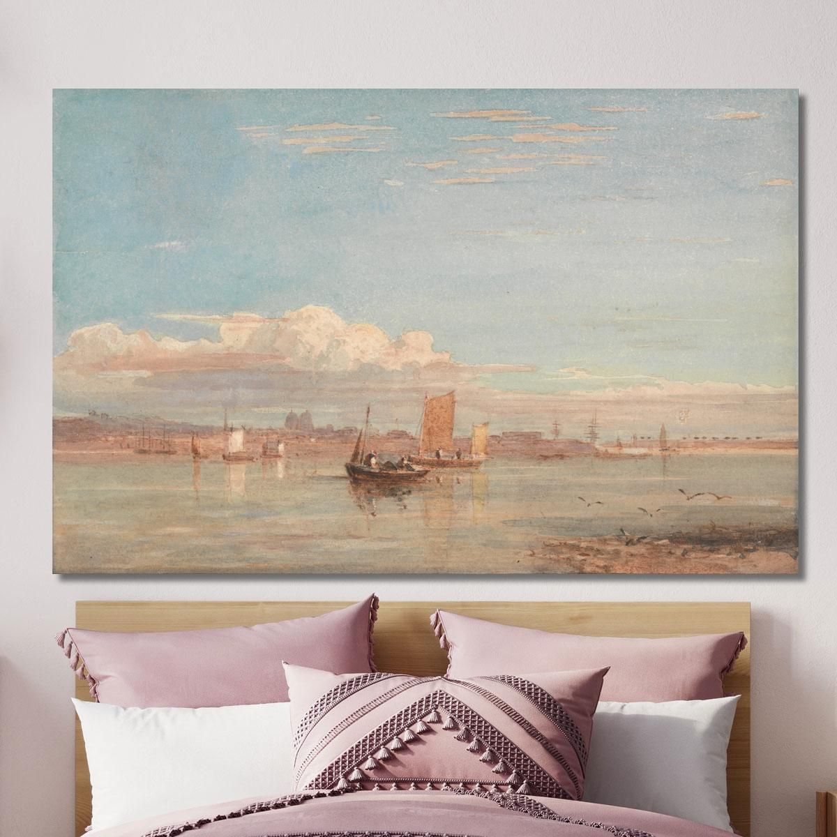 Greenwich Hospital From Woolwich Reach David Cox dcx19 canvas print 