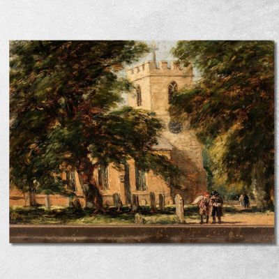 Harborne Church Near Birmingham David Cox dcx21 canvas print 