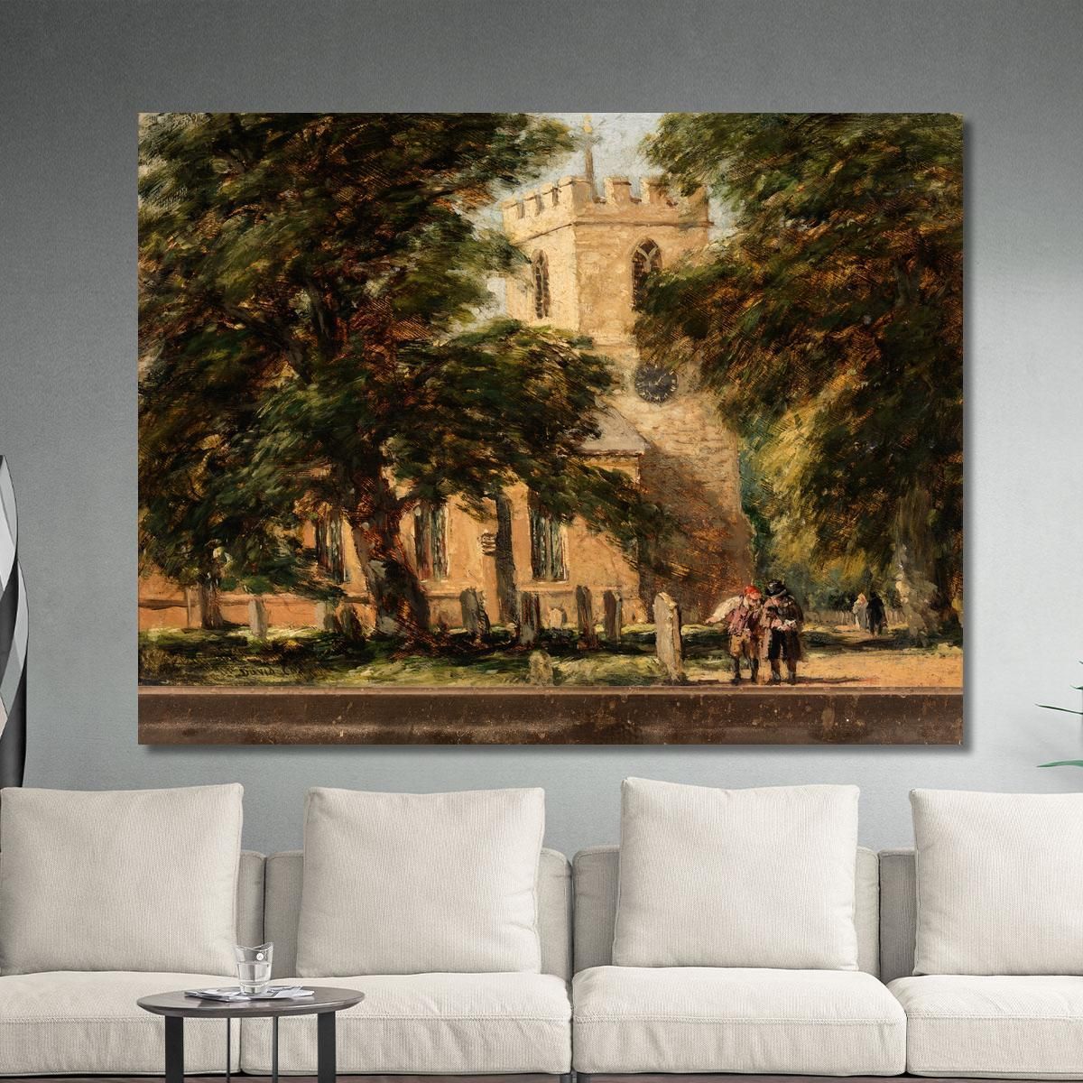 Harborne Church Near Birmingham David Cox dcx21 canvas print 