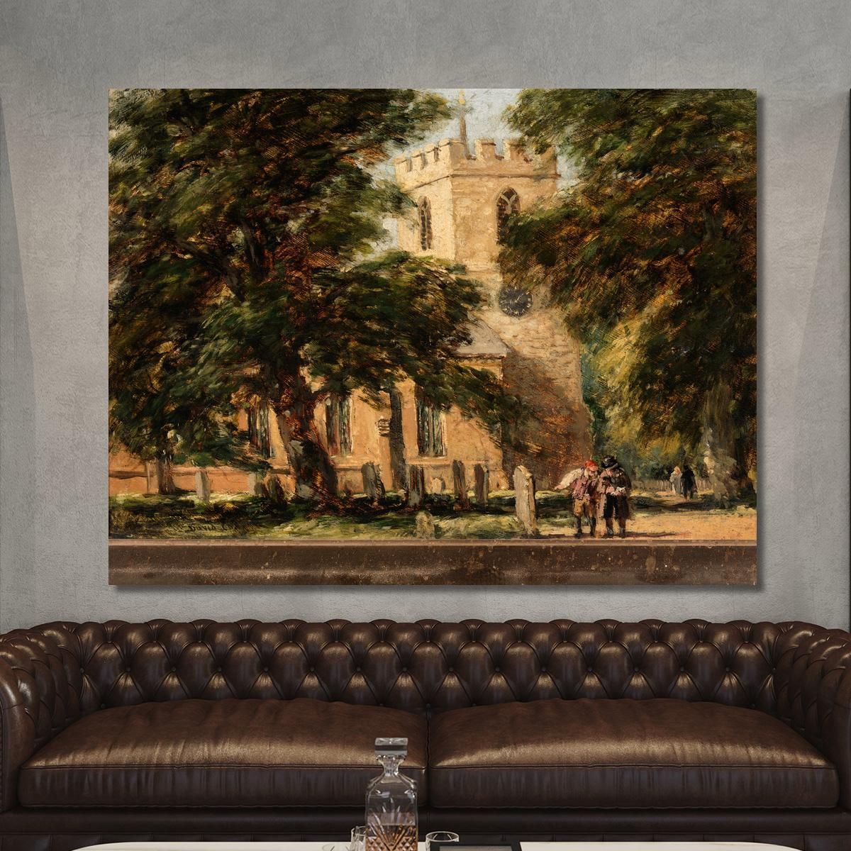 Harborne Church Near Birmingham David Cox dcx21 canvas print 