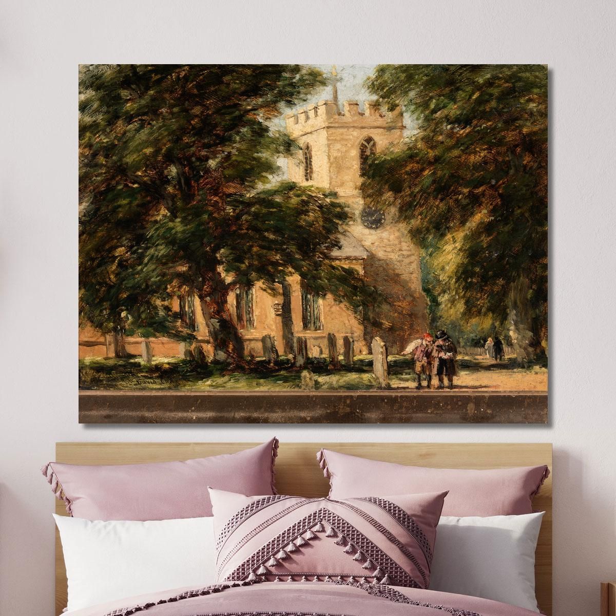 Harborne Church Near Birmingham David Cox dcx21 canvas print 