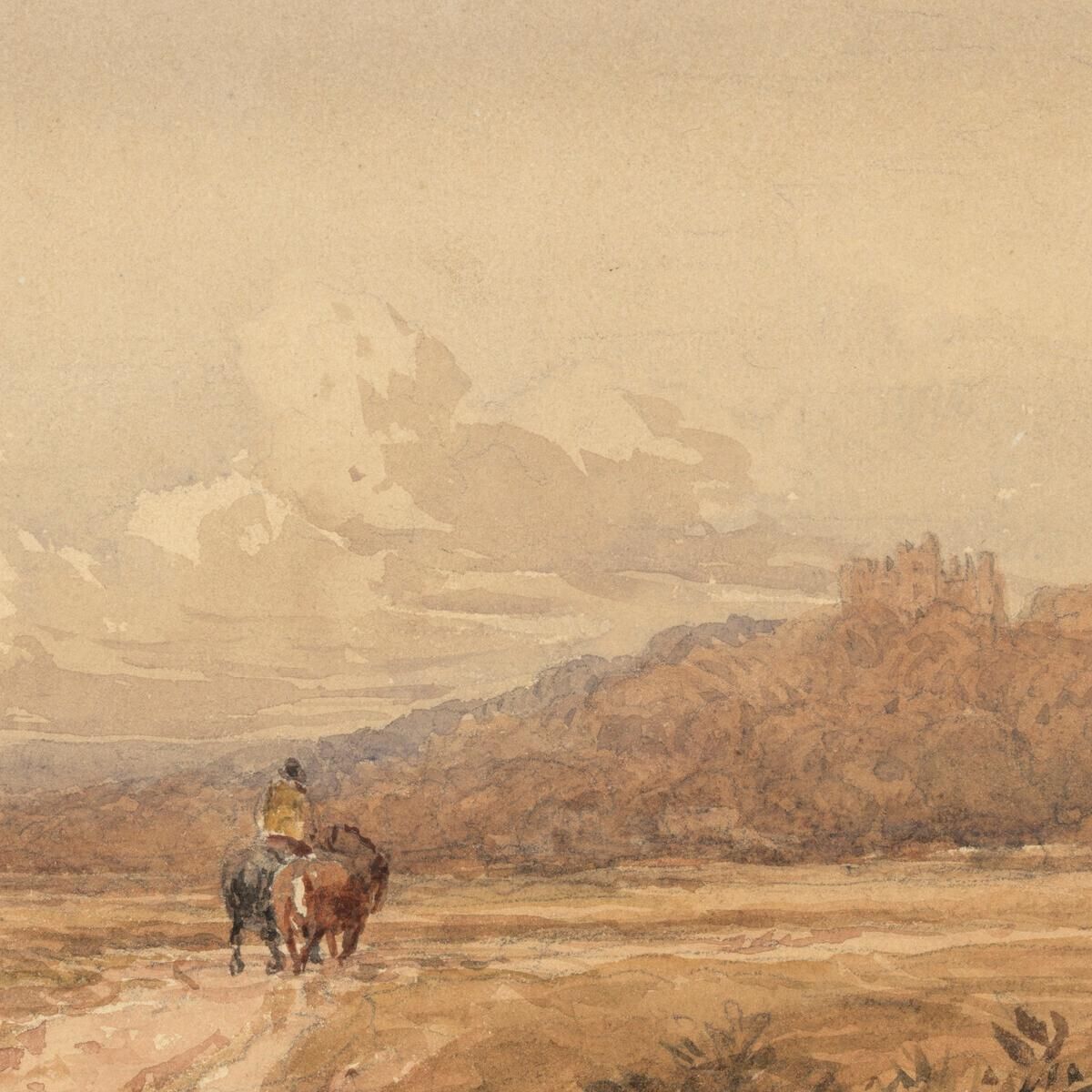 Horseman On A Track Near Bolsover Castle Derbyshire David Cox dcx25 canvas print