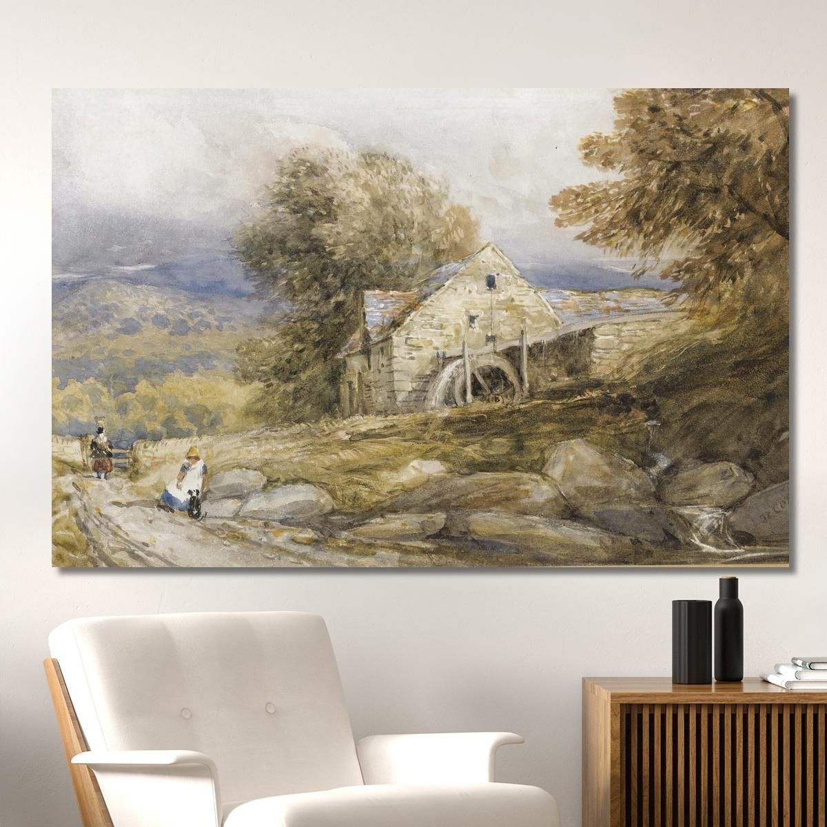 Overshot Mill North Wales David Cox dcx38 canvas print 