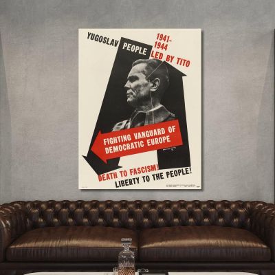 Death To Fascism! Liberty To The People! Edward McKnight Kauffer emk2 canvas print 