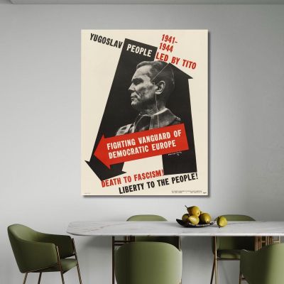 Death To Fascism! Liberty To The People! Edward McKnight Kauffer emk2 canvas print 