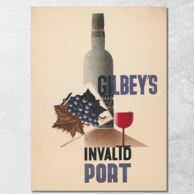 Gilbey'S Invalid Port. D 174 Edward McKnight Kauffer emk4 canvas print 