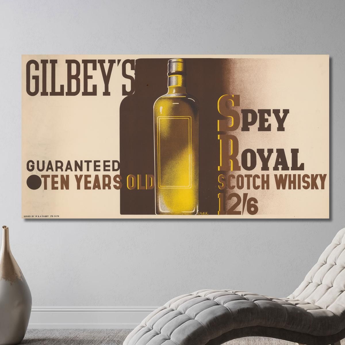 Gilbey'S Spey Royal Scotch Whiskey Edward McKnight Kauffer emk6 canvas print 