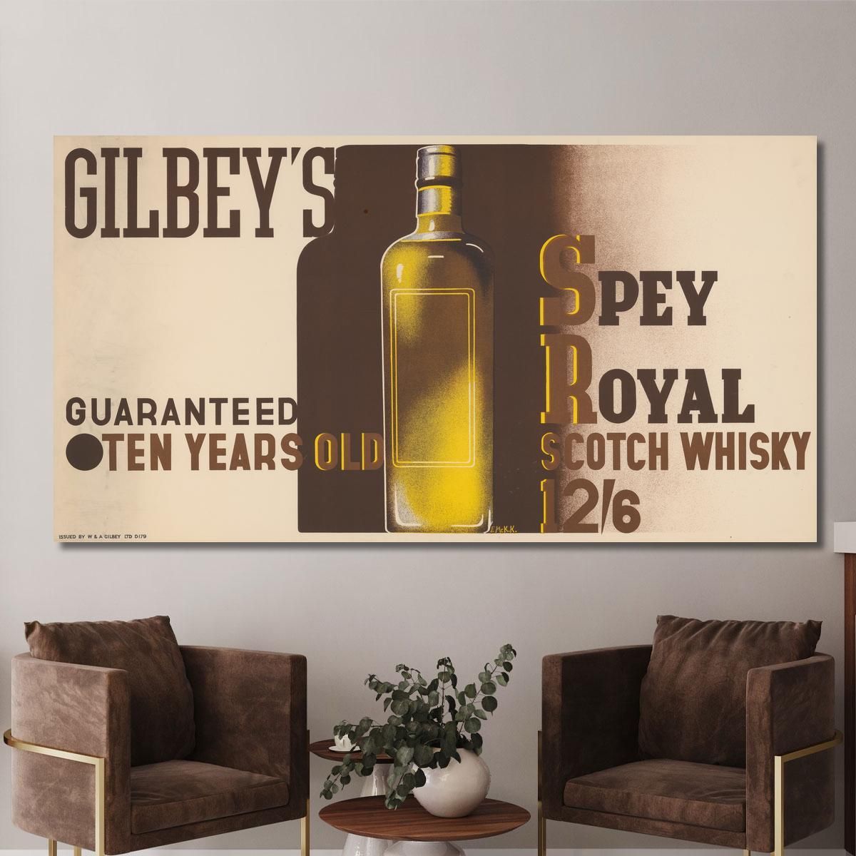 Gilbey'S Spey Royal Scotch Whiskey Edward McKnight Kauffer emk6 canvas print 