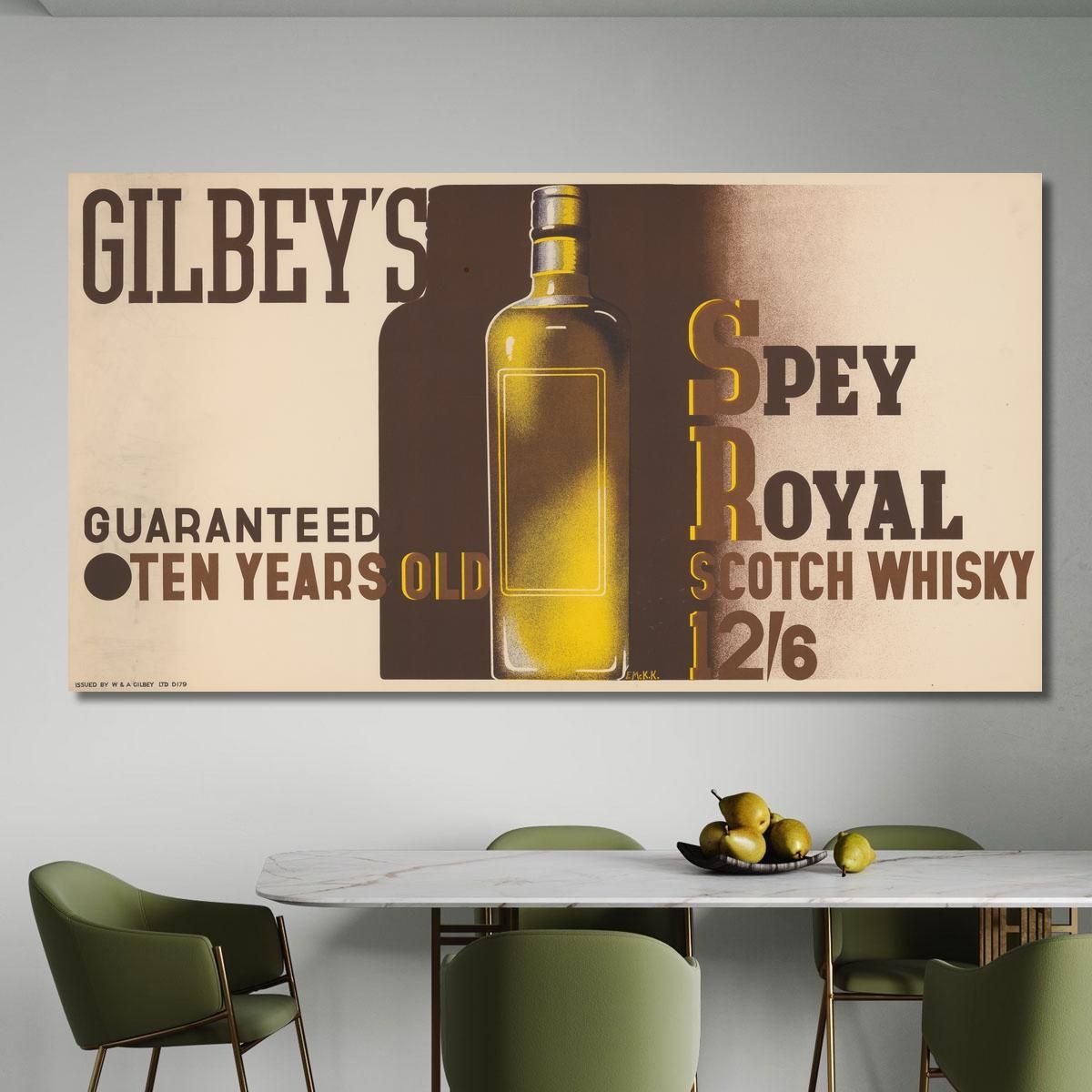 Gilbey'S Spey Royal Scotch Whiskey Edward McKnight Kauffer emk6 canvas print 
