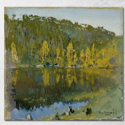 Forest Pond Landscape Study Eero Järnefelt ejr8 canvas print 