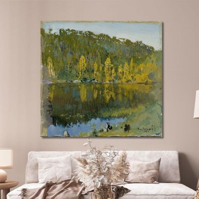 Forest Pond Landscape Study Eero Järnefelt ejr8 canvas print 