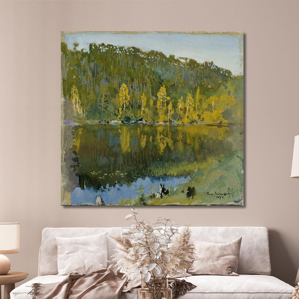 Forest Pond Landscape Study Eero Järnefelt ejr8 canvas print 