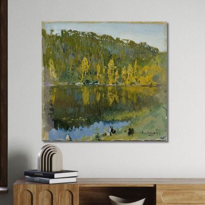 Forest Pond Landscape Study Eero Järnefelt ejr8 canvas print 