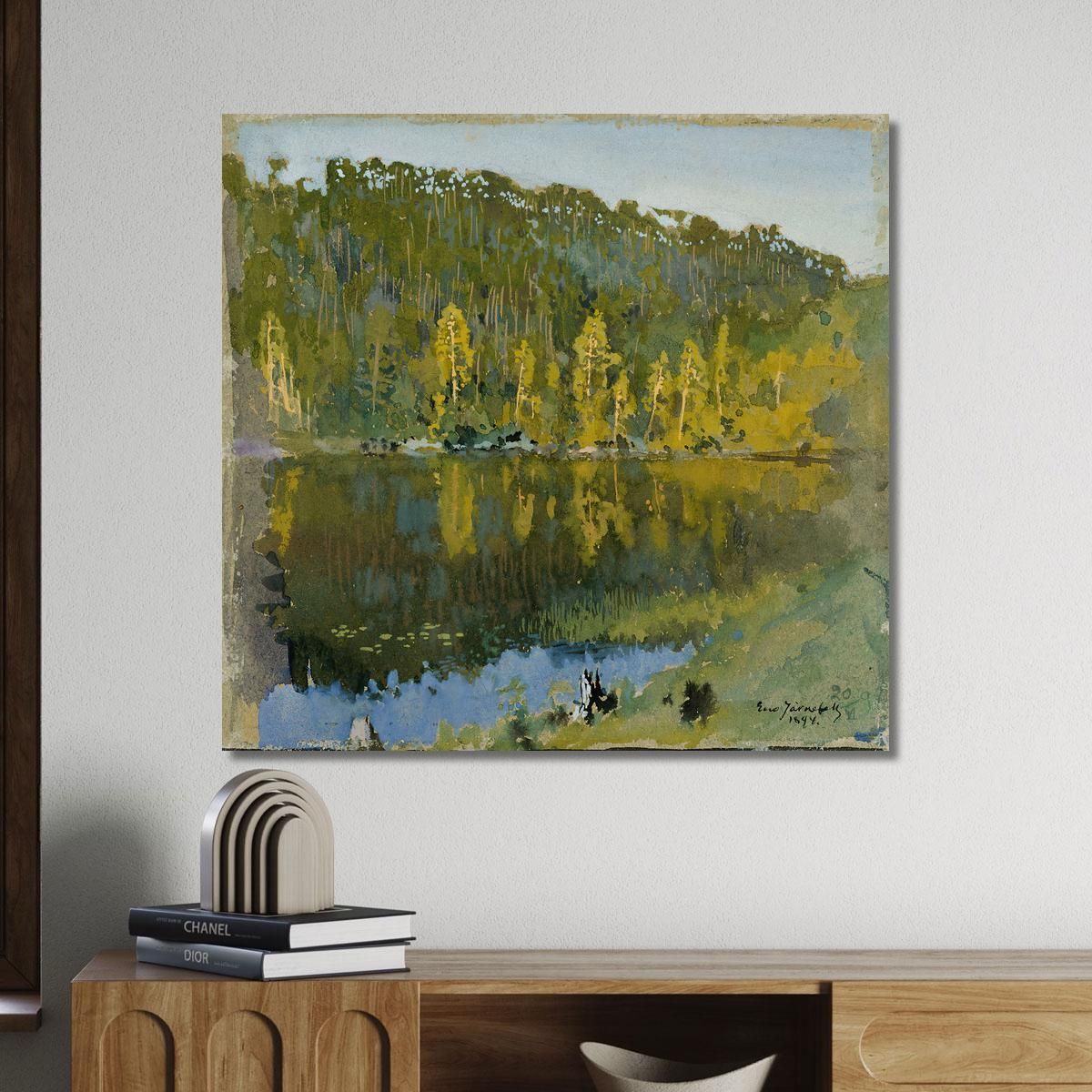 Forest Pond Landscape Study Eero Järnefelt ejr8 canvas print 