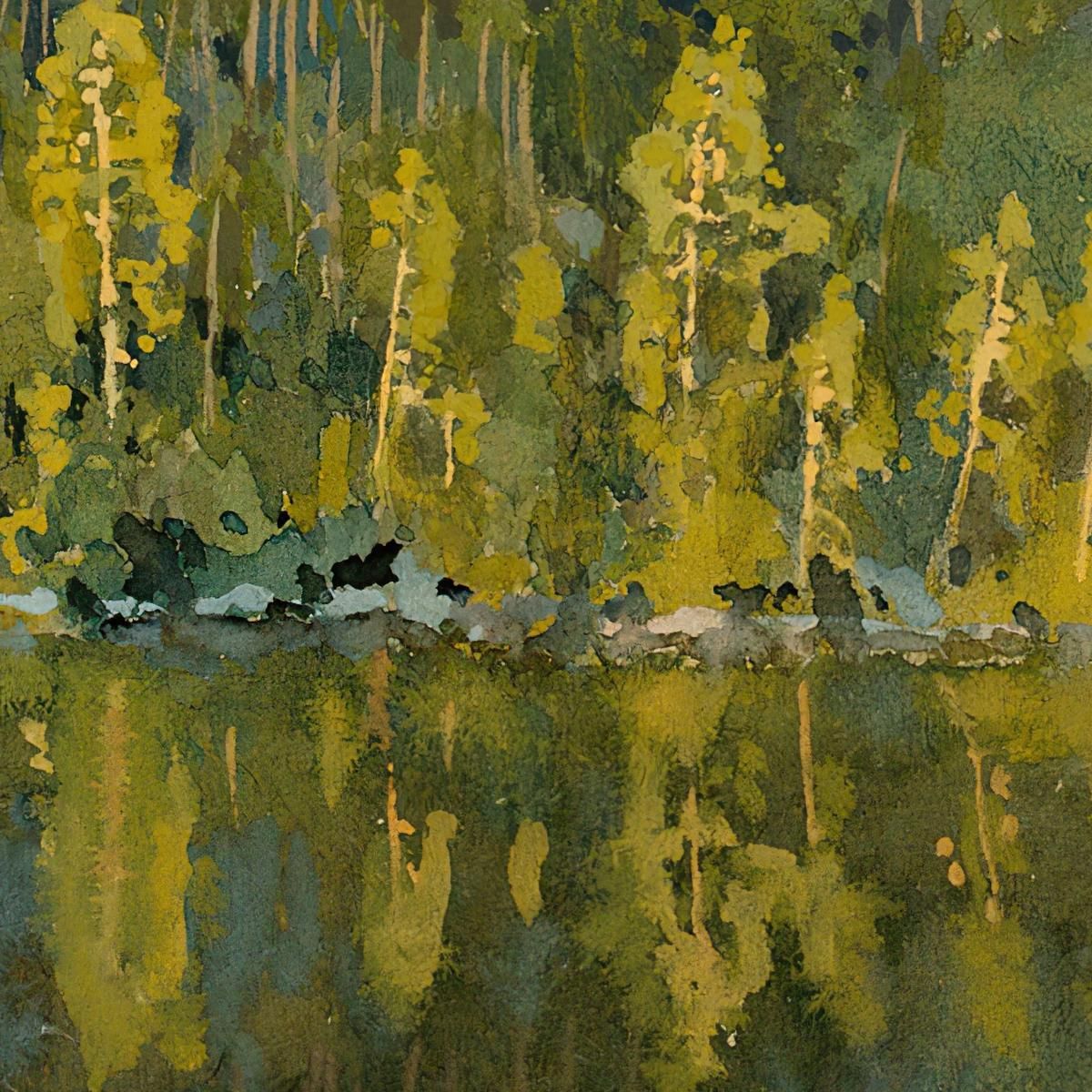 Forest Pond Landscape Study Eero Järnefelt ejr8 canvas print