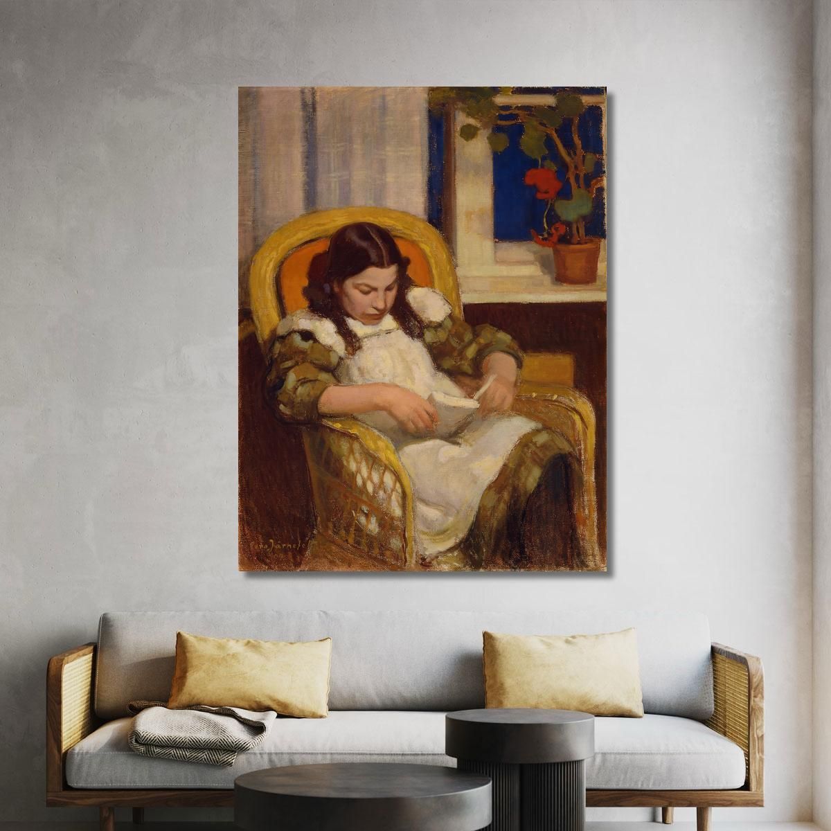 Girl Reading Eero Järnefelt ejr12 canvas print 