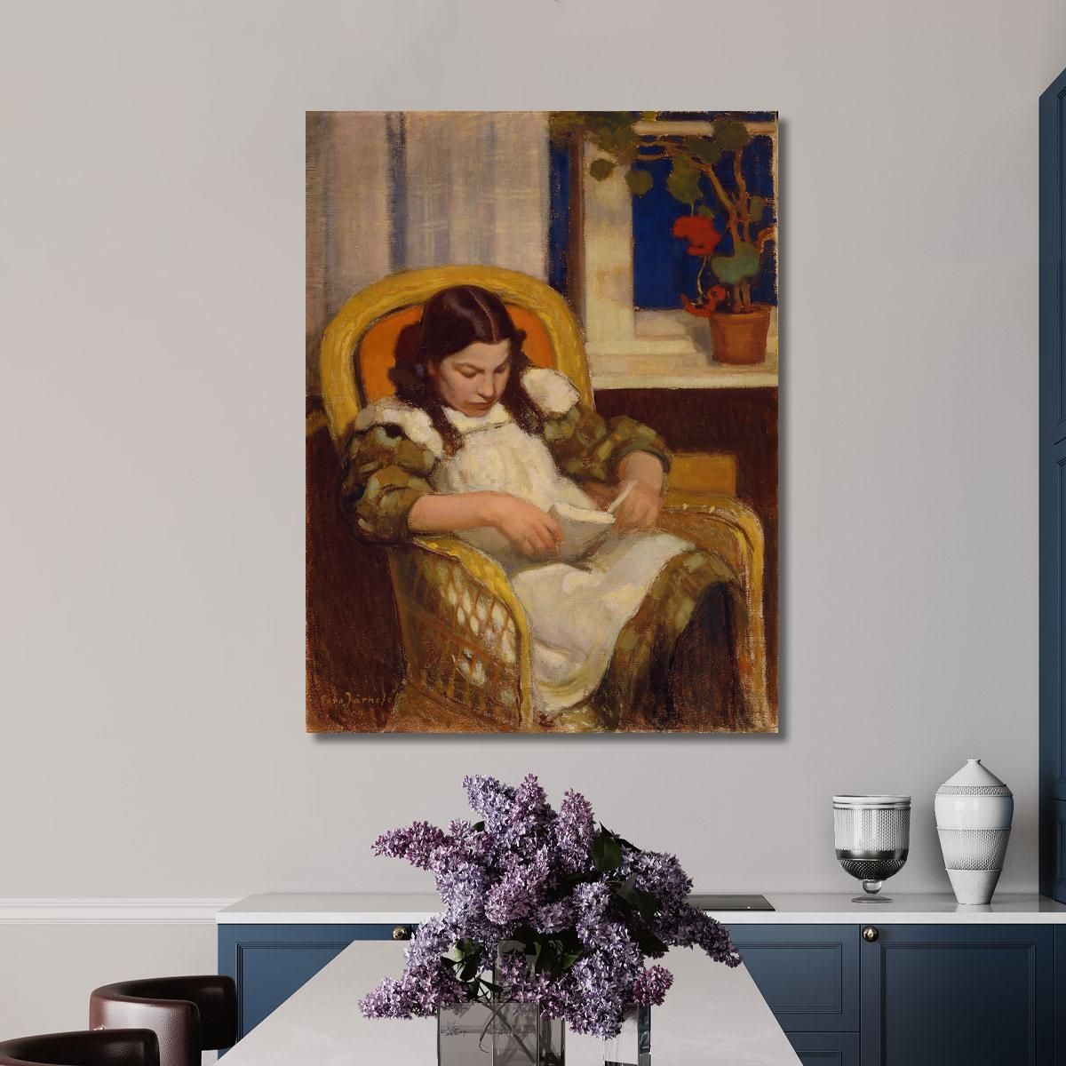 Girl Reading Eero Järnefelt ejr12 canvas print 