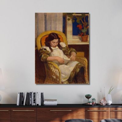 Girl Reading Eero Järnefelt ejr12 canvas print 