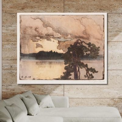 Lake Landscape At Sunset Eero Järnefelt ejr18 canvas print 