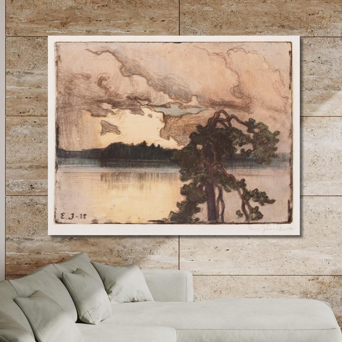 Lake Landscape At Sunset Eero Järnefelt ejr18 canvas print 