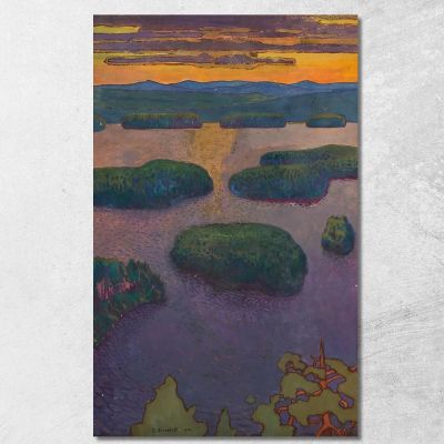 Sunset Over A Lake Eero Järnefelt ejr34 canvas print 