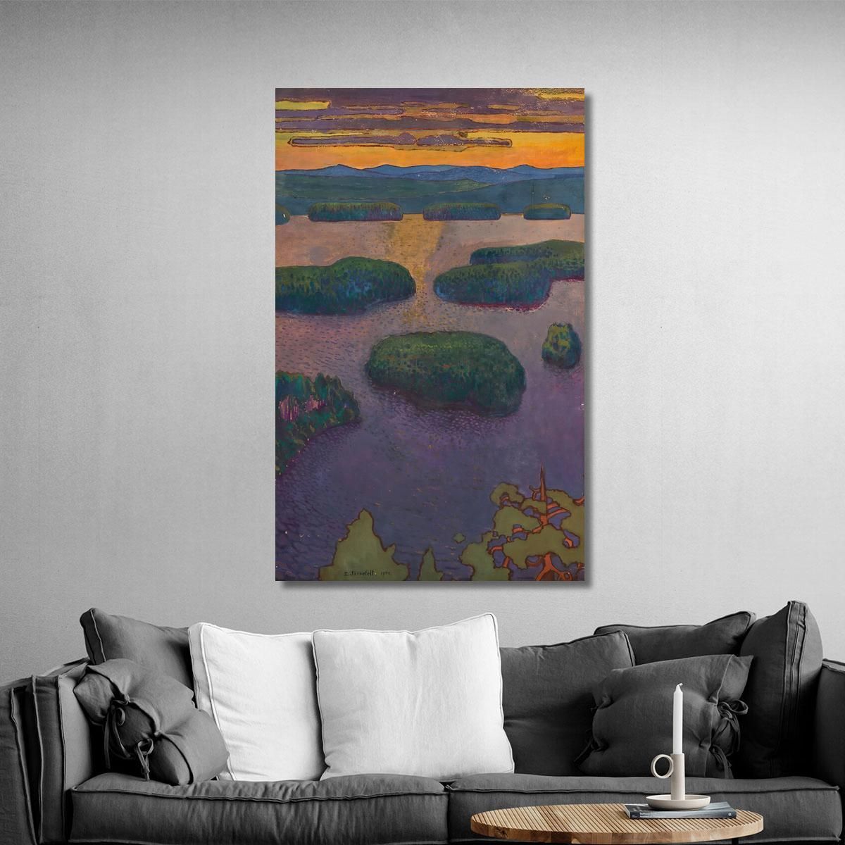 Sunset Over A Lake Eero Järnefelt ejr34 canvas print 