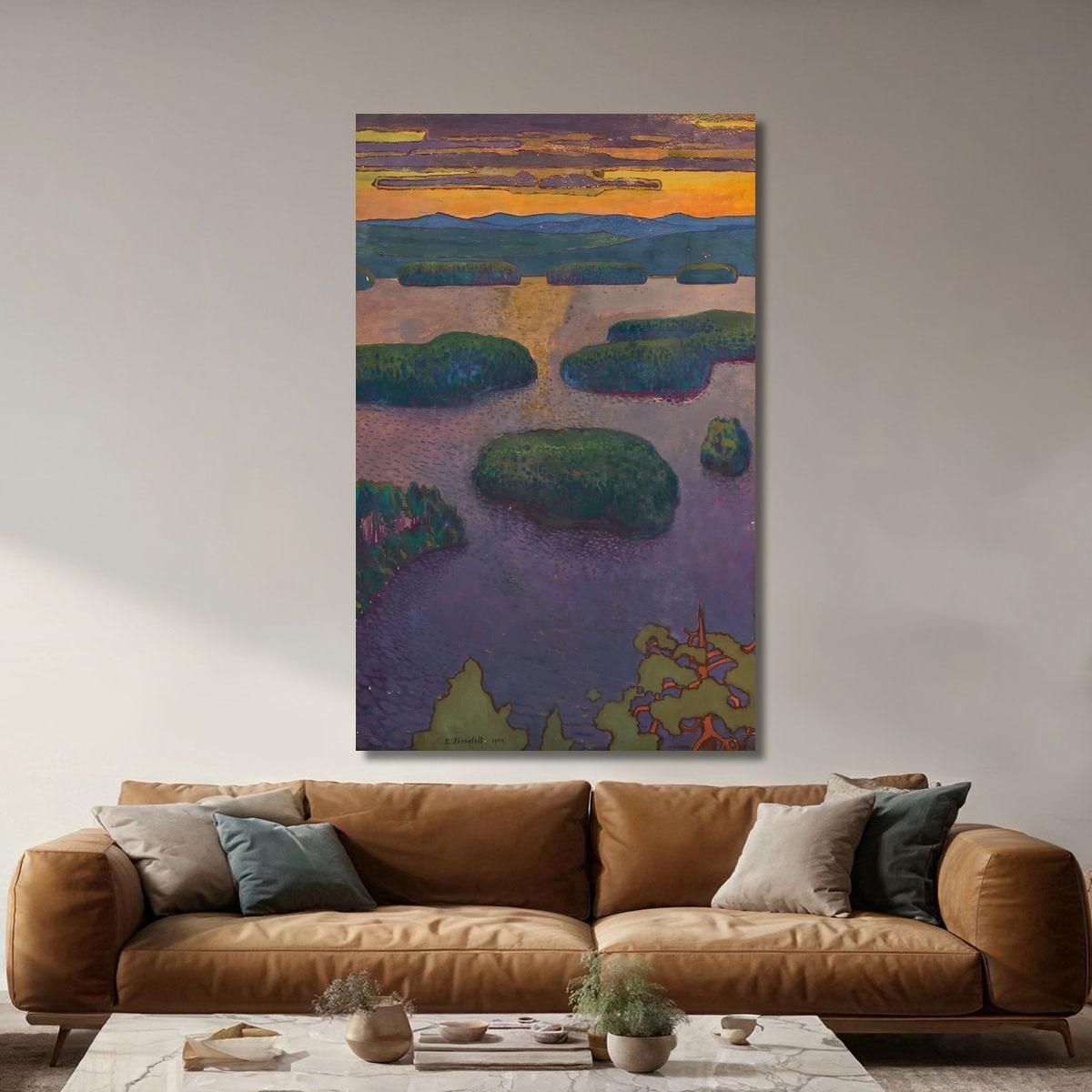 Sunset Over A Lake Eero Järnefelt ejr34 canvas print 