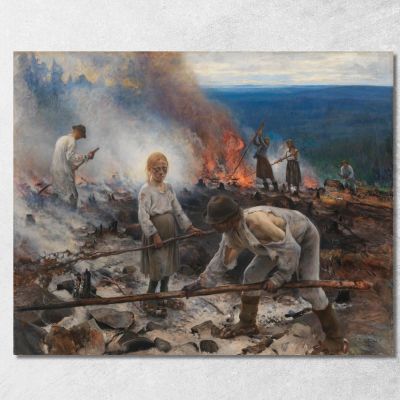 Under The Yoke Burning The Brushwood Eero Järnefelt ejr38 canvas print 