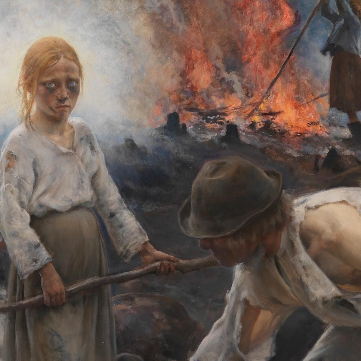 Under The Yoke Burning The Brushwood Eero Järnefelt ejr38 canvas print