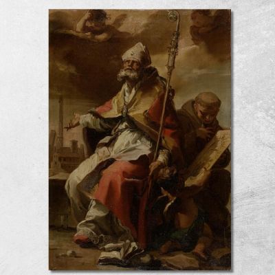 Saints Petronius Of Bologna And Bernardin Of Siena Gaetano Gandolfi ggn10 canvas print 