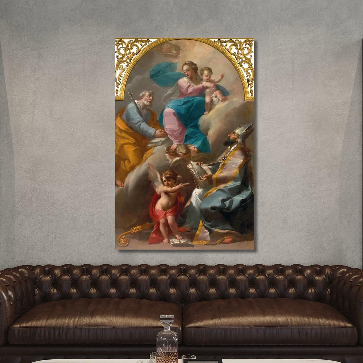 The Holy Family With Saint Augustine Gaetano Gandolfi ggn13 canvas print 
