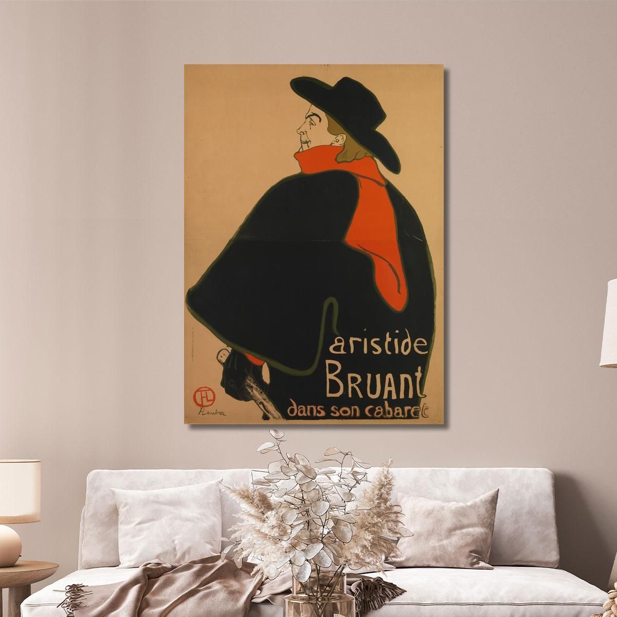 Aristide Bruant In His Cabaret Henri de Toulouse-Lautrec htl7 canvas print 