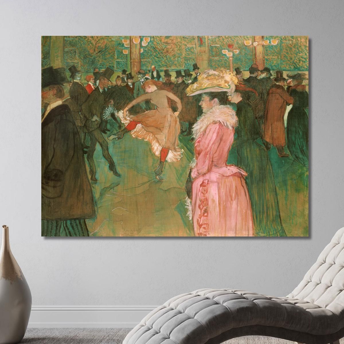 At The Moulin Rouge - The Dance Henri de Toulouse-Lautrec htl13 canvas print 