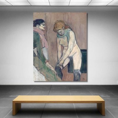Woman Pulling Up Her Stocking Henri de Toulouse-Lautrec htl39 canvas print 