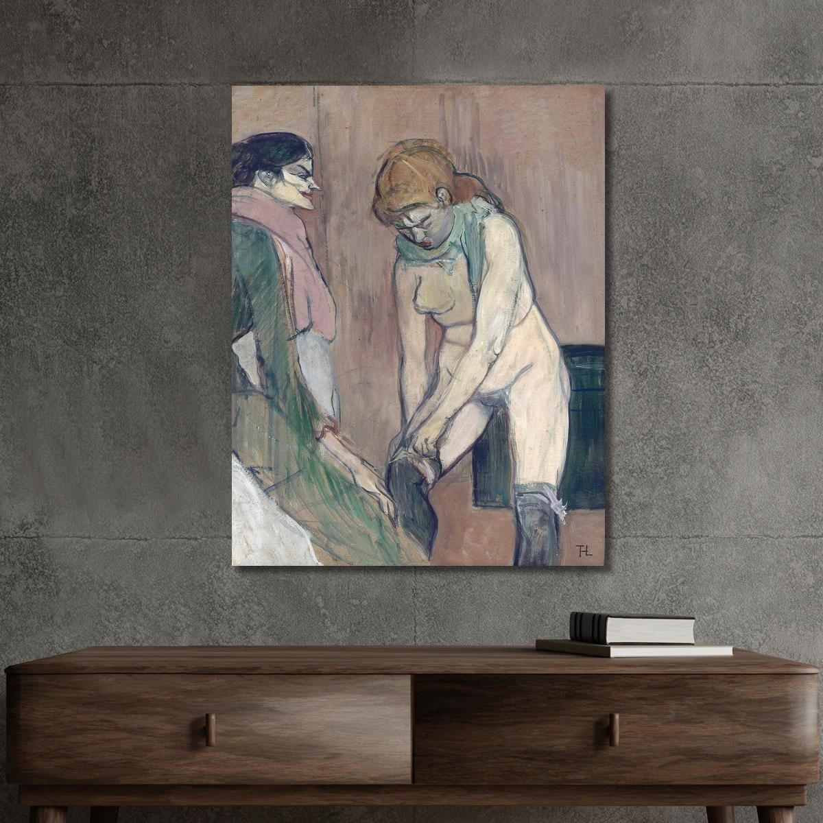 Woman Pulling Up Her Stocking Henri de Toulouse-Lautrec htl39 canvas print 