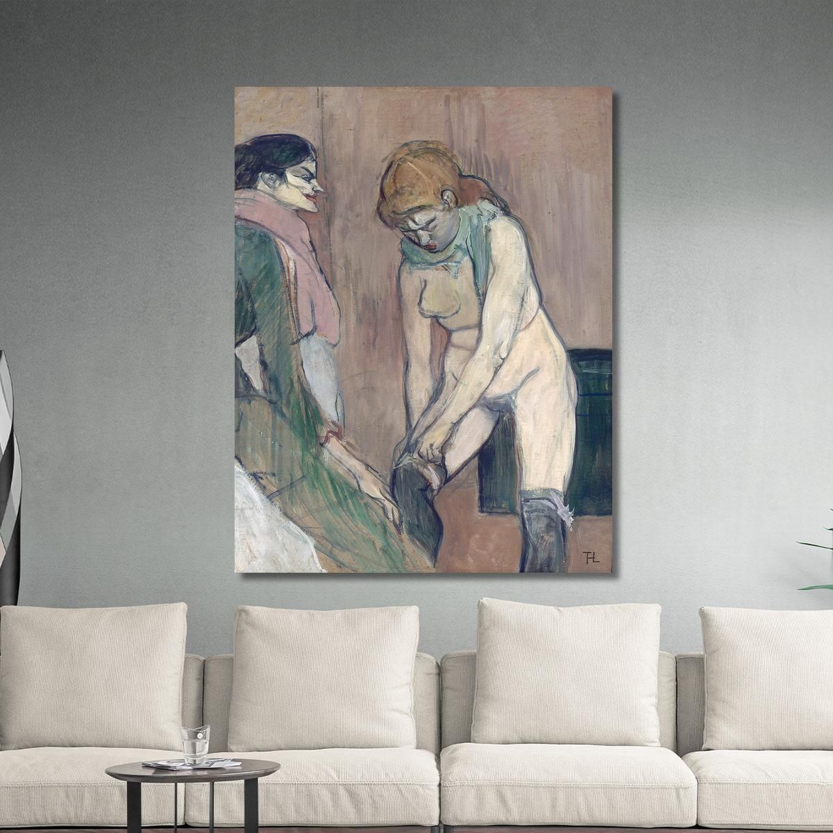 Woman Pulling Up Her Stocking Henri de Toulouse-Lautrec htl39 canvas print 