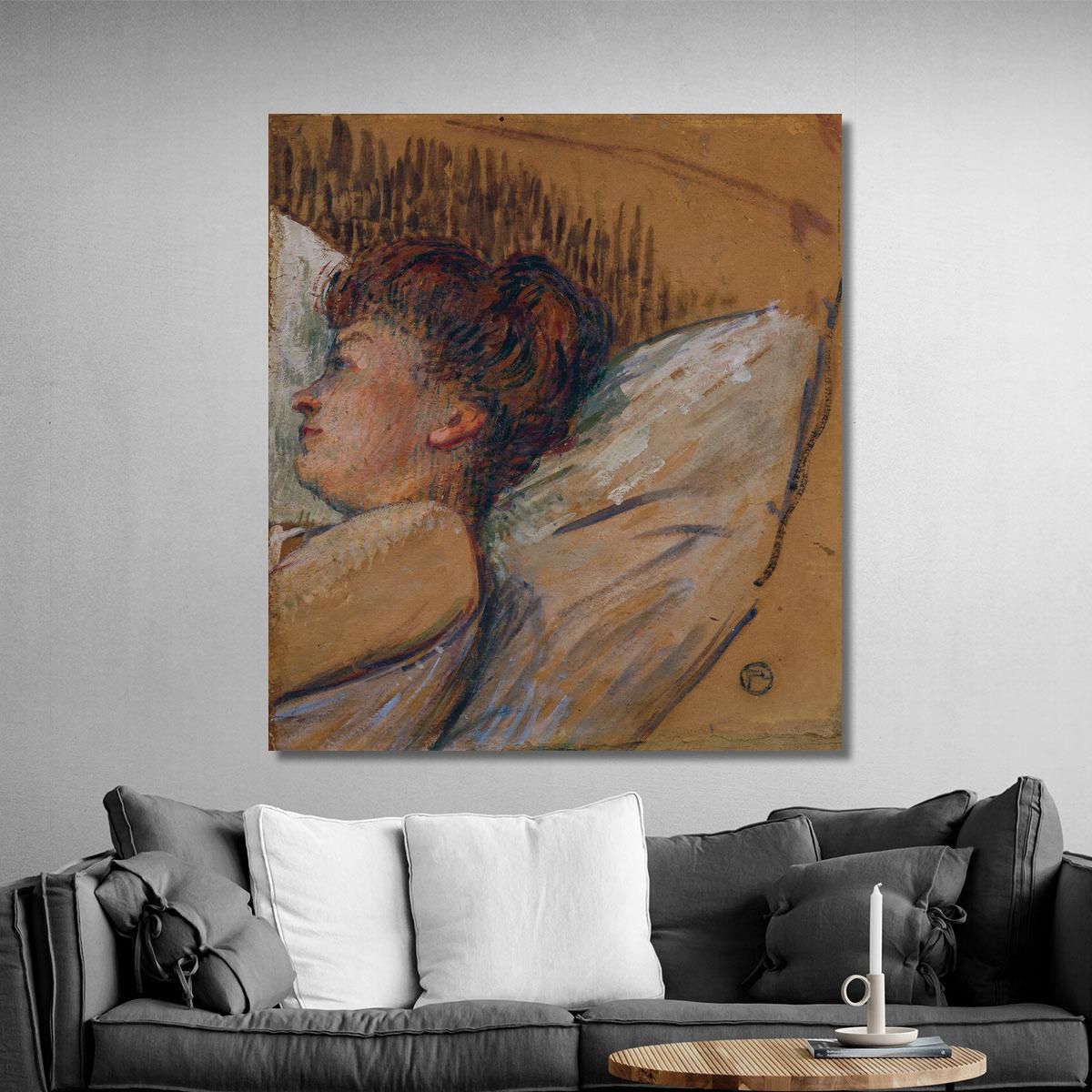 Woman In Bed Henri de Toulouse-Lautrec htl40 canvas print 
