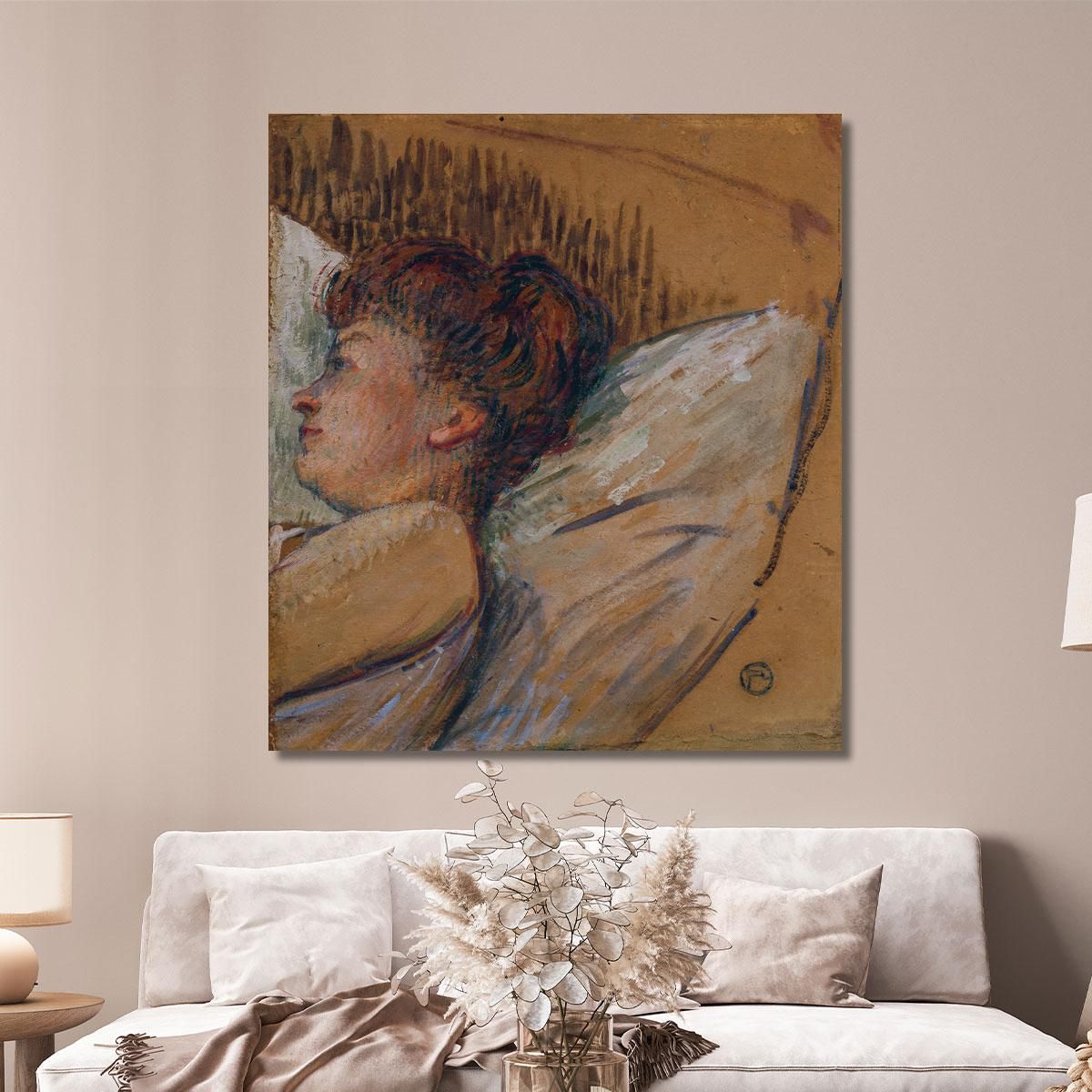Woman In Bed Henri de Toulouse-Lautrec htl40 canvas print 