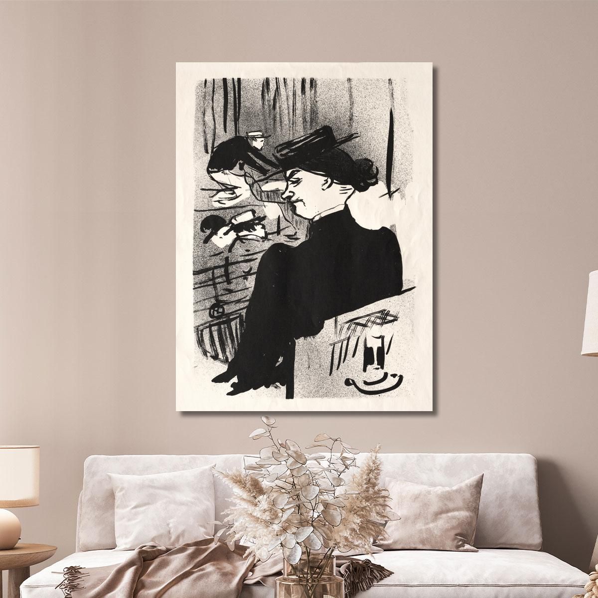 The Café-Concert - A Spectator Henri de Toulouse-Lautrec htl58 canvas print 
