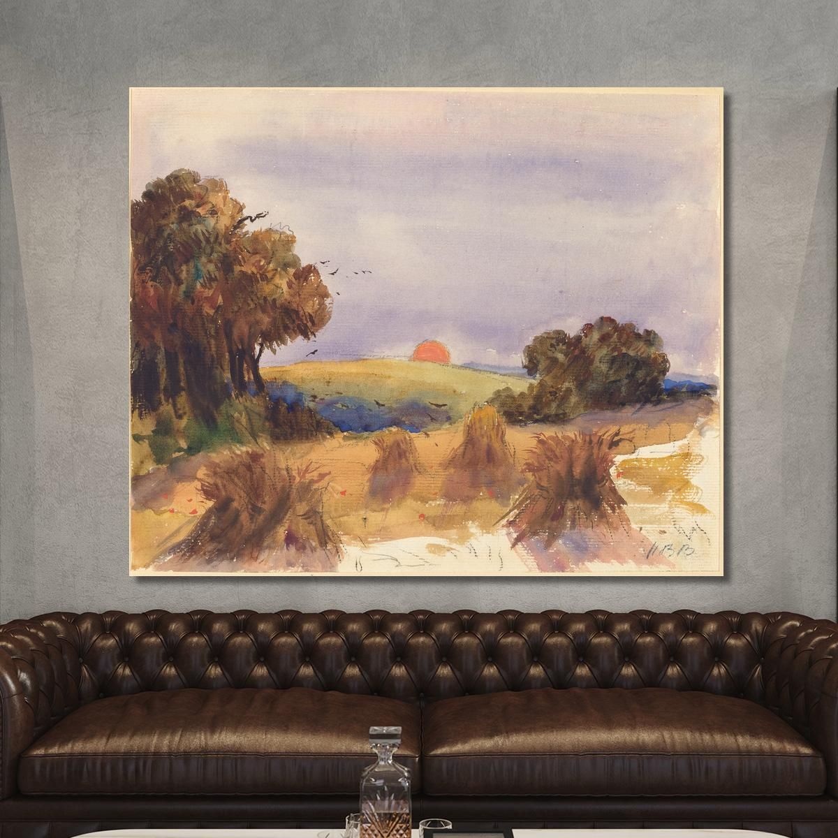 A Cornfield At Sunset Hercules Brabazon Brabazon hbb3 canvas print 