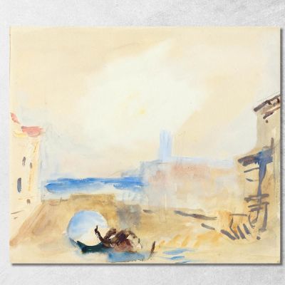 A Gondola Passing Under A Bridge In Venice Hercules Brabazon Brabazon hbb4 canvas print 