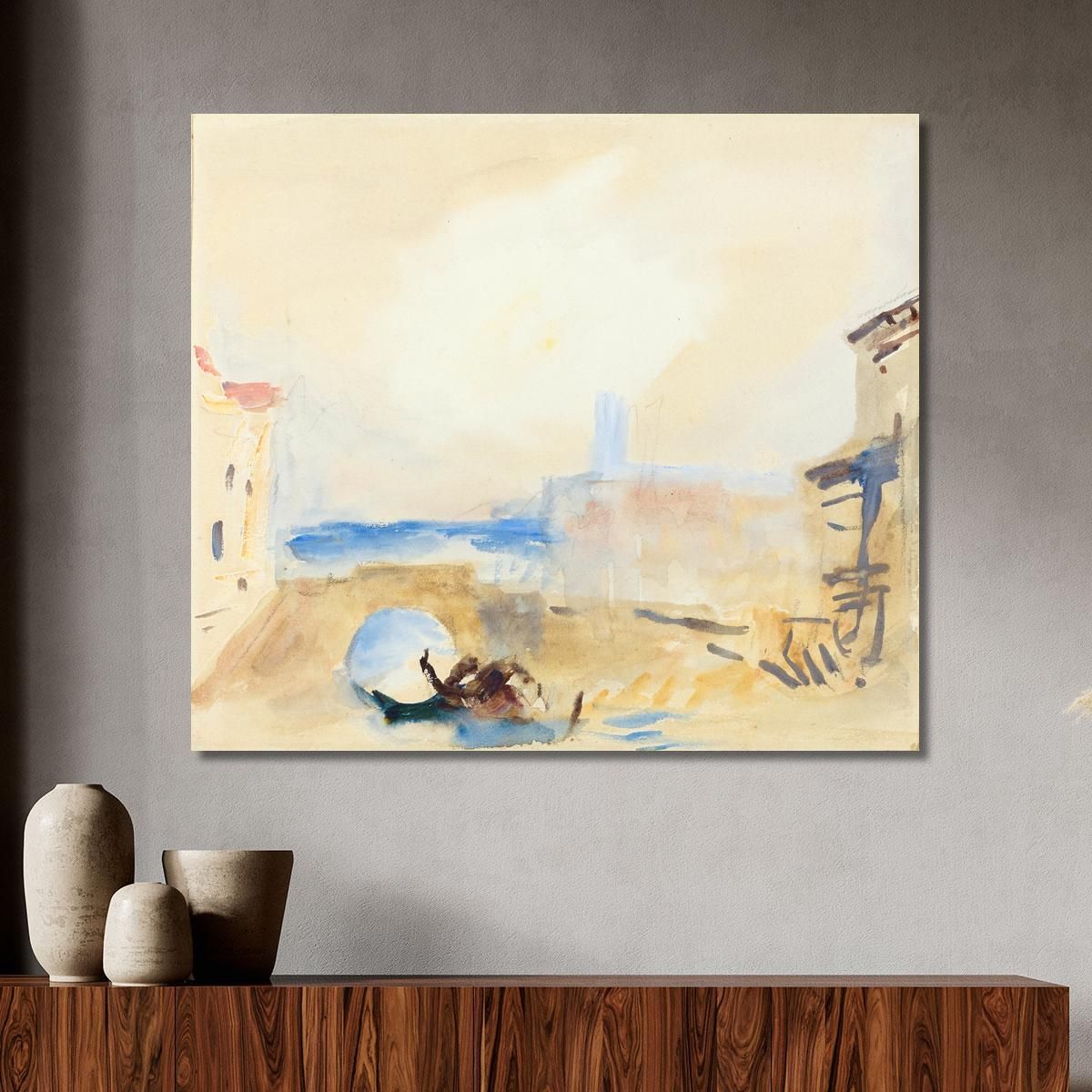 A Gondola Passing Under A Bridge In Venice Hercules Brabazon Brabazon hbb4 canvas print 
