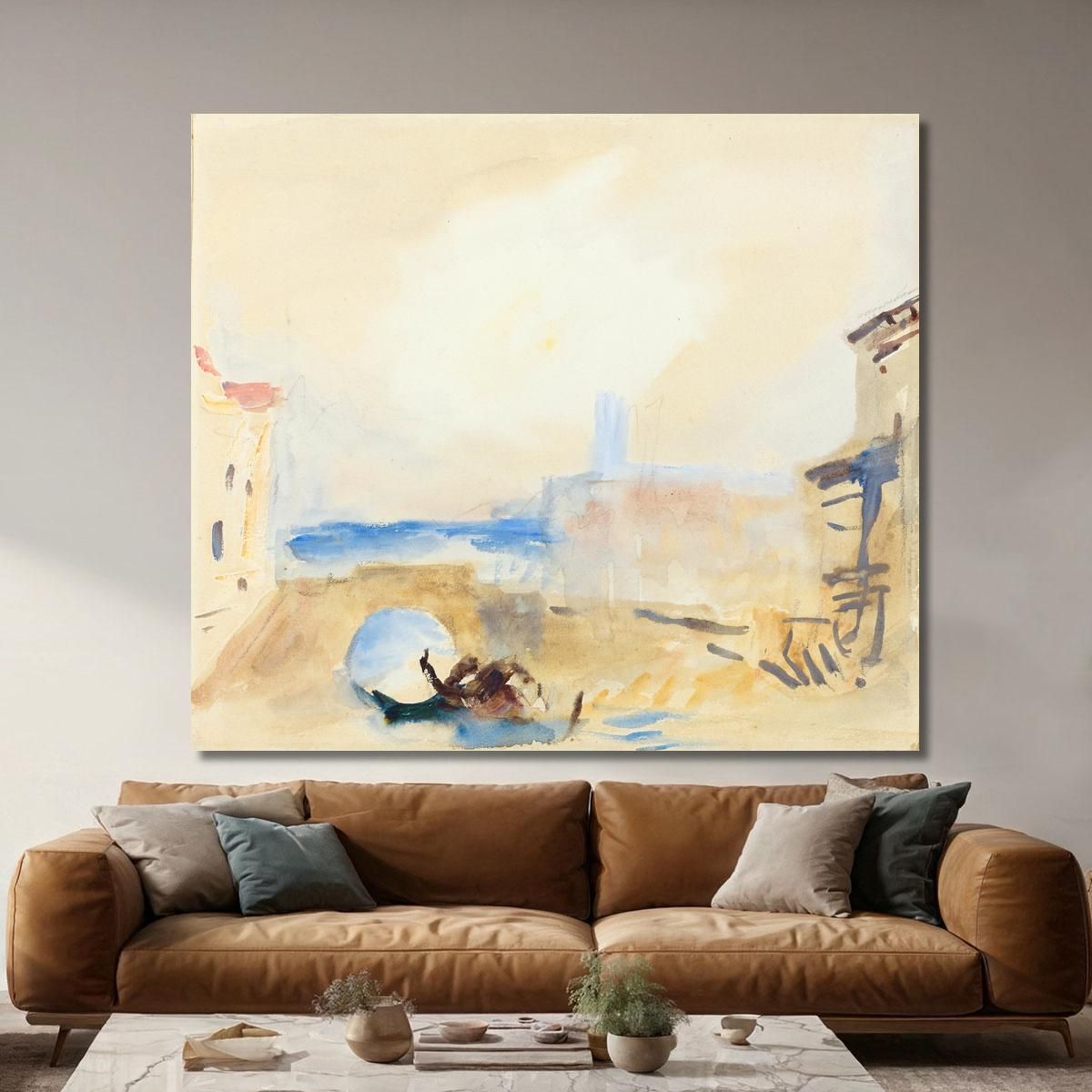 A Gondola Passing Under A Bridge In Venice Hercules Brabazon Brabazon hbb4 canvas print 