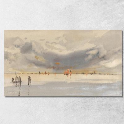 Evening On The Lagoon Venice Hercules Brabazon Brabazon hbb23 canvas print 