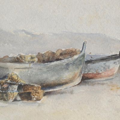 Fishing Boats On The Shore Hercules Brabazon Brabazon hbb26 canvas print