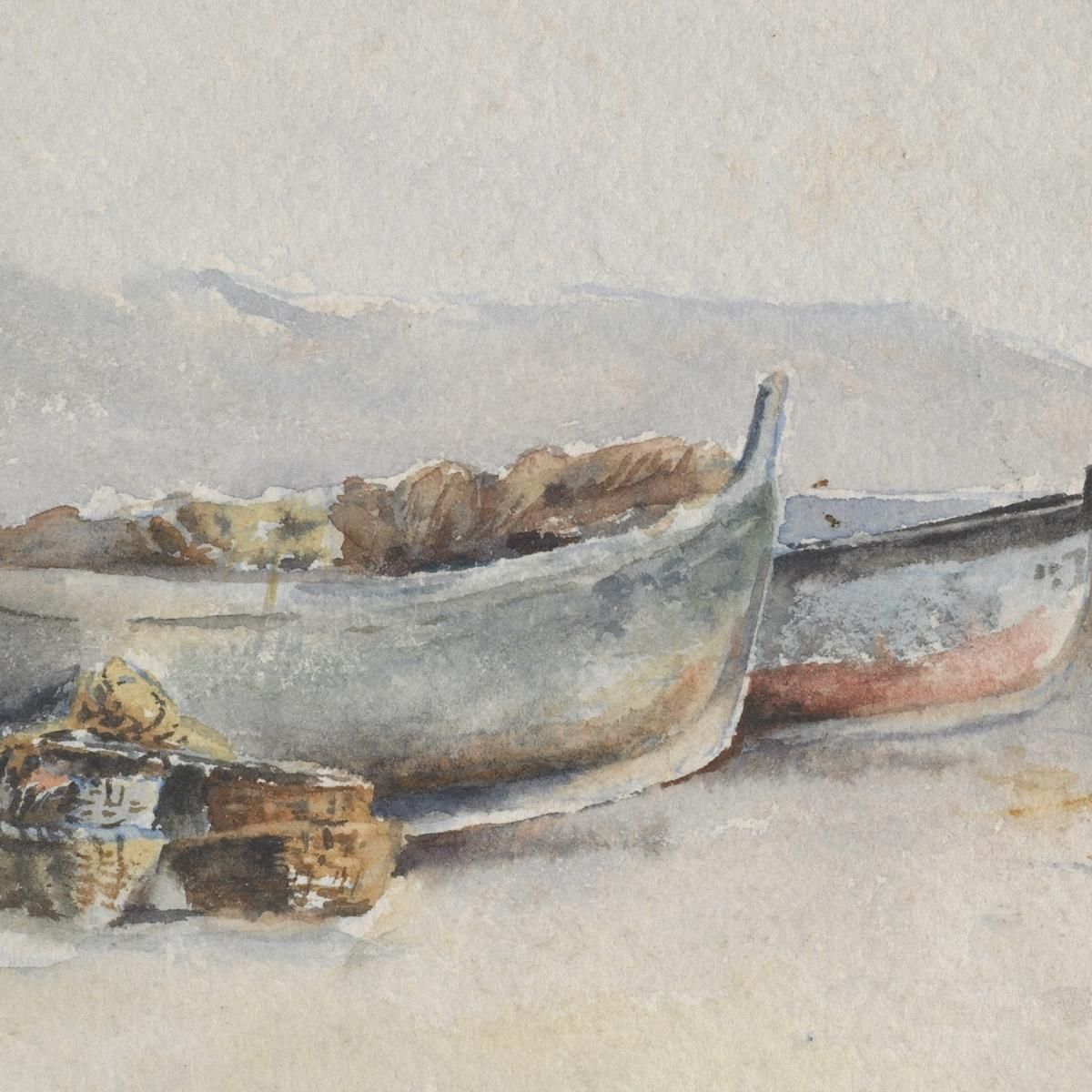 Fishing Boats On The Shore Hercules Brabazon Brabazon hbb26 canvas print