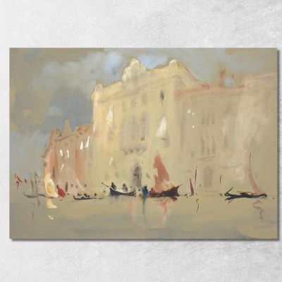 Gondolas Before A Palace On The Grand Canal In Venice Hercules Brabazon Brabazon hbb30 canvas print 